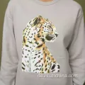 Frauen mit Leoparden gedruckt Sweatshirts Top